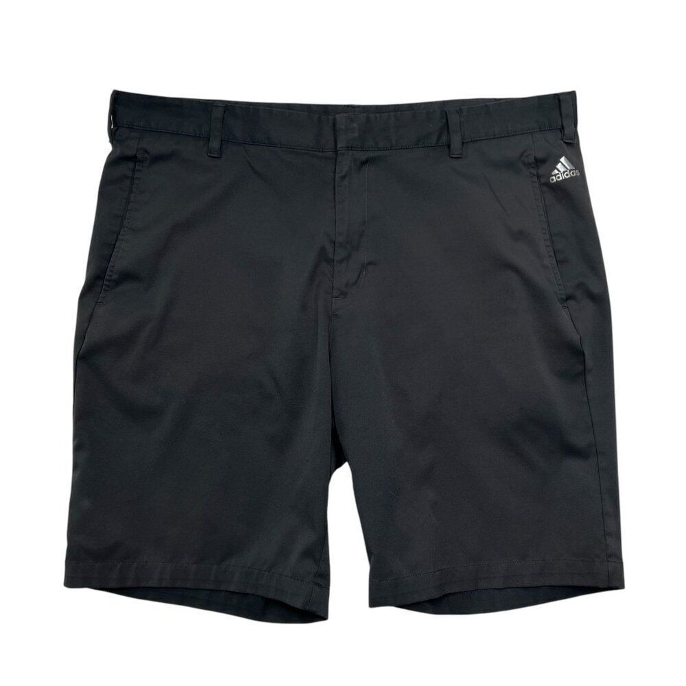Adidas Golf Shorts Men's 38 Black Pure Motion Stretch 3-Stripe Performance